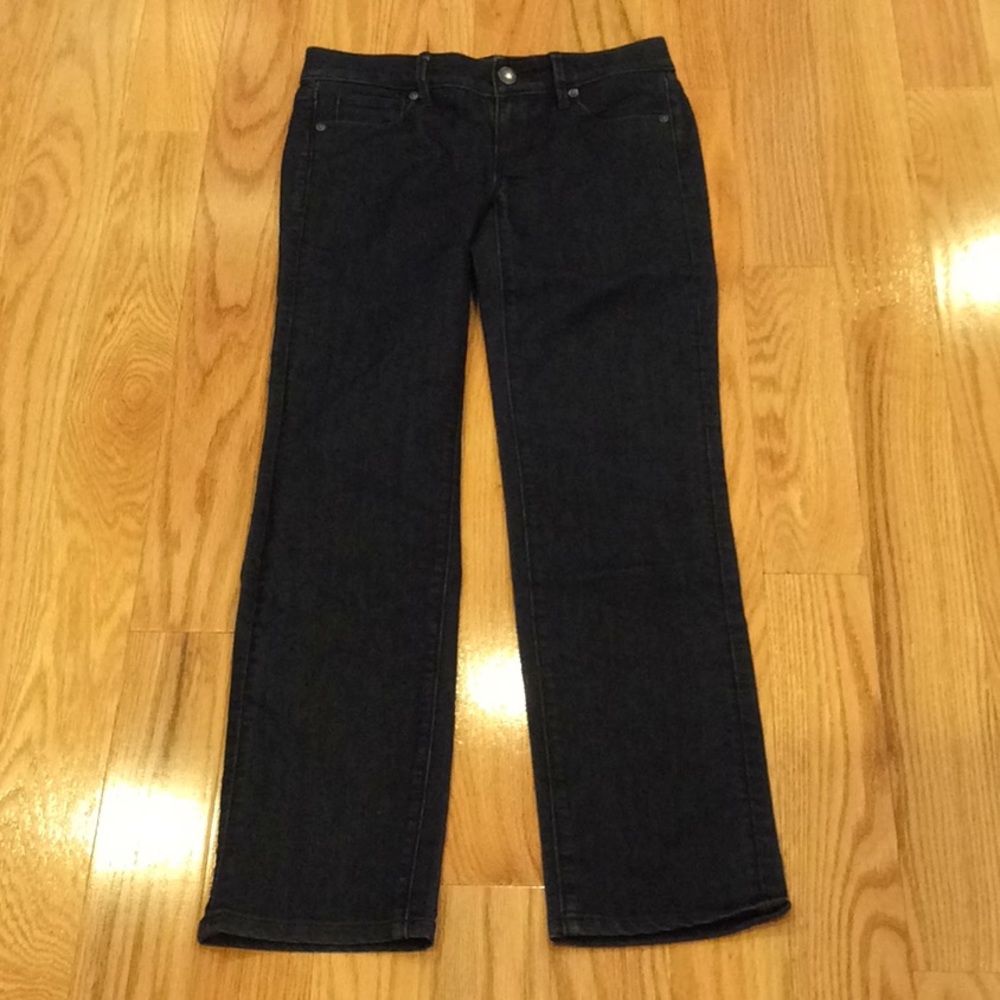 Loft dark blue modern straight jeans.
